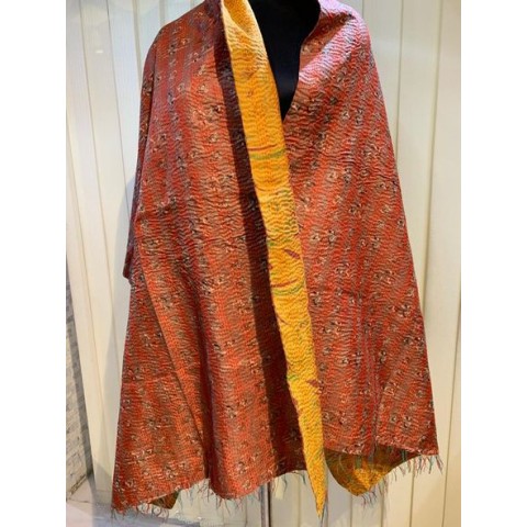 Orange Katha Work Stole.