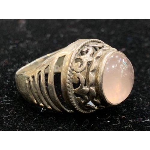 Rose Quartz Silver Ring