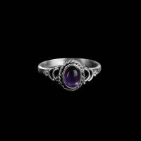 Natural Amethyst Silver Ring 