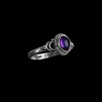 Natural Amethyst Silver Ring 