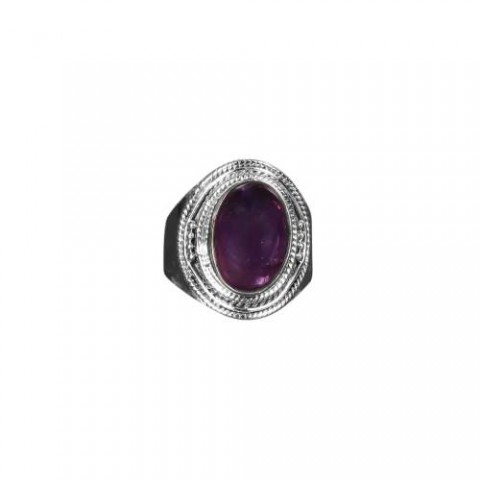 Natural Amethyst Silver Ring 