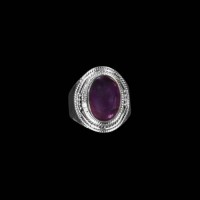 Natural Amethyst Silver Ring 