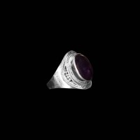 Natural Amethyst Silver Ring 