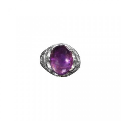 Natural Amethyst Silver Ring 