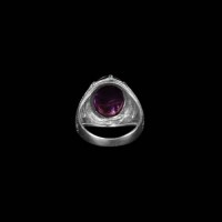 Natural Amethyst Silver Ring 