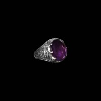 Natural Amethyst Silver Ring 