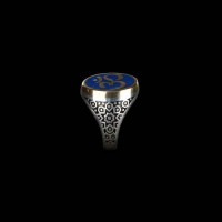 Om Blue Sliver Ring For Men