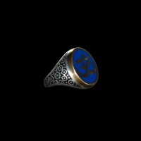 Om Blue Sliver Ring For Men