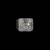 Om Silver Square Ring for Men