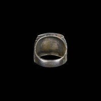 Om Silver Square Ring for Men