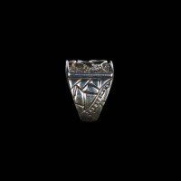 Om Silver Square Ring for Men