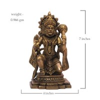 Lord Hanumana Brass Statue 7inch