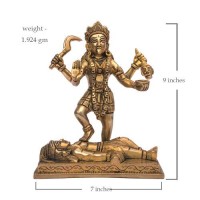 Goddess Kali Brass Statue 9 inches