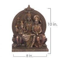 Lord Shiva Family Resin Statue 10inch