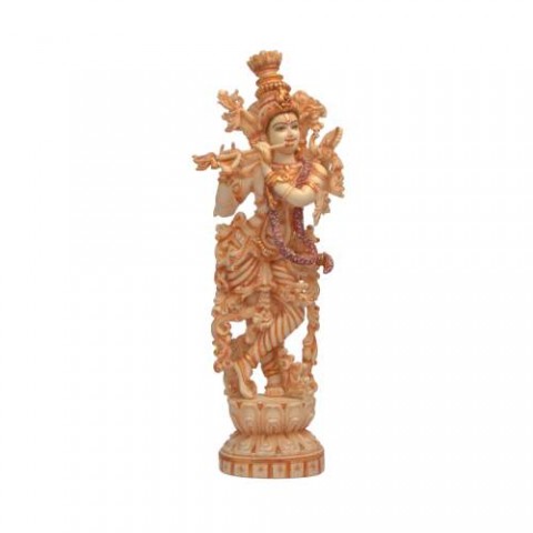 Lord Krishna Marble Standing Statue 16inch